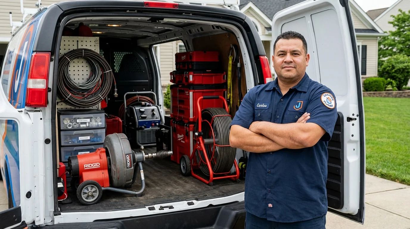 Professional drain cleaning equipment and Johns Plumbing LLC plumber in Pilot Rock