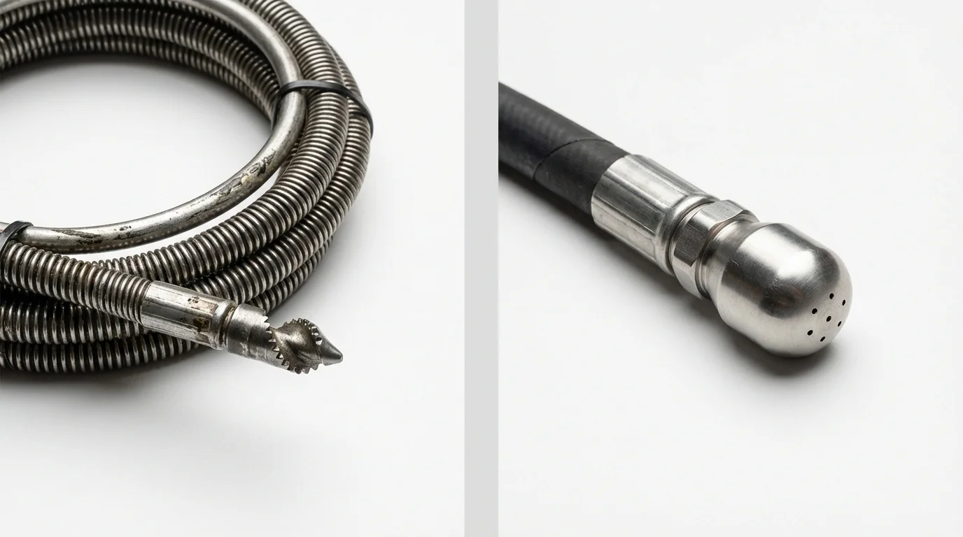 Drain snake cable and hydro jetting nozzle used for drain cleaning in Pilot Rock, OR