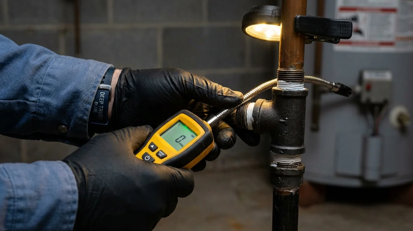 Gas leak detection with electronic sniffer by Johns Plumbing LLC in Pilot Rock