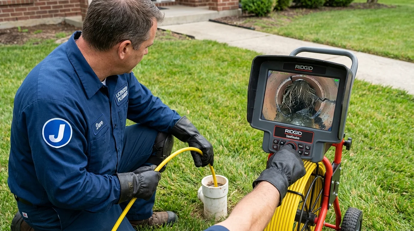Sewer camera inspection being performed by Johns Plumbing LLC in Pilot Rock
